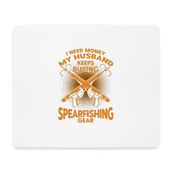 Spearfishing Freediver Spearfisher Fisherman - Mouse Pad (horizontal) - white - Front