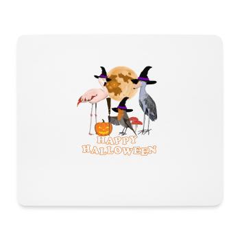 Robin Halloween Pumpkin Moon Bird Biologist - Mouse Pad (horizontal) - white - Front