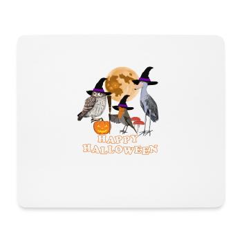 Robin Halloween Pumpkin Moon Bird Biologist - Mouse Pad (horizontal) - white - Front