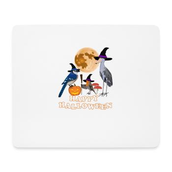Robin Halloween Pumpkin Moon Bird Biologist - Mouse Pad (horizontal) - white - Front