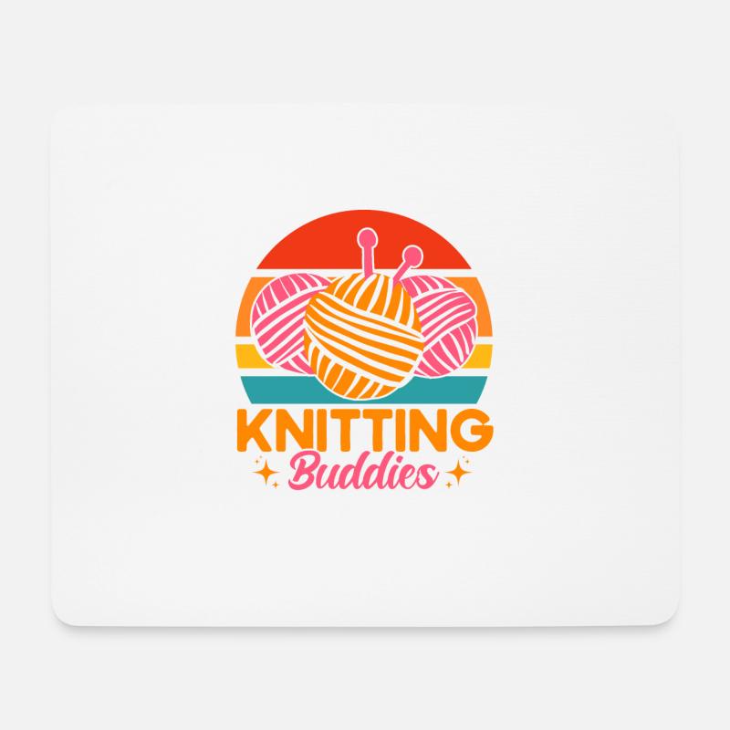 Stricken Lustiger Stricker Stricken Geschenk - Mousepad (Querformat) - Weiß