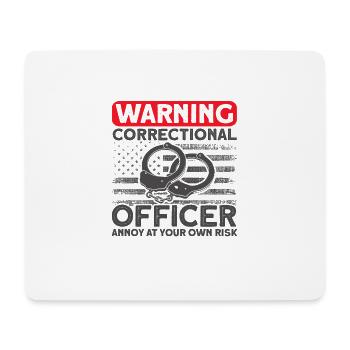 Menottes Gardien de prison Agent correctionnel - Tapis de souris (format paysage) - blanc - Devant