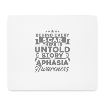 Aphasie Kämpfer Aphasie Überlebender Aphasie Unter - Mousepad (Querformat) - Weiß - Vorne