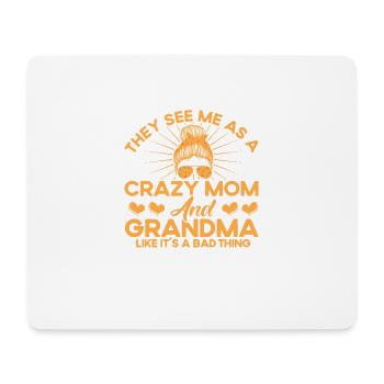 Mère et grand-mère folles Mère et grand-mère - Tapis de souris (format paysage) - blanc - Devant