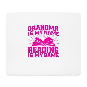 Oma ist mein Name Lesen ist mein Spiel Buch lesen - Mousepad (Querformat) - Weiß - Vorne