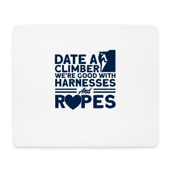 Kletterer kann gut mit Seilen umgehen Felsklettern - Mousepad (Querformat) - Weiß - Vorne