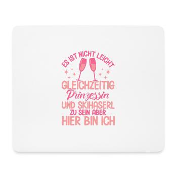 Apres Ski Es Ist Nicht Leicht Prinzessin Skihaserl - Mousepad (Querformat) - Weiß - Vorne