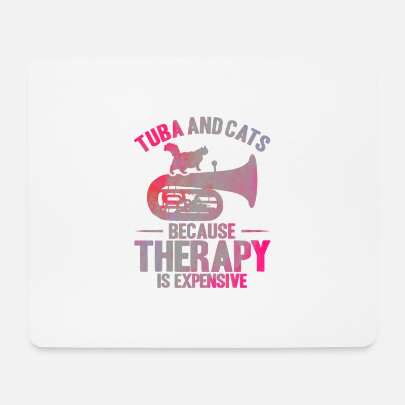 Tuba Tuba und Katzen Geschenk - Mousepad (Querformat) - Weiß