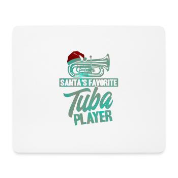 Tuba Der Lieblings-Tubaspieler Weihnachtsmann Gesc - Mousepad (Querformat) - Weiß - Vorne