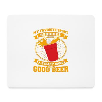 Bier Pong Champion Eine ruhige Hand und ein gutes - Mousepad (Querformat) - Weiß - Vorne