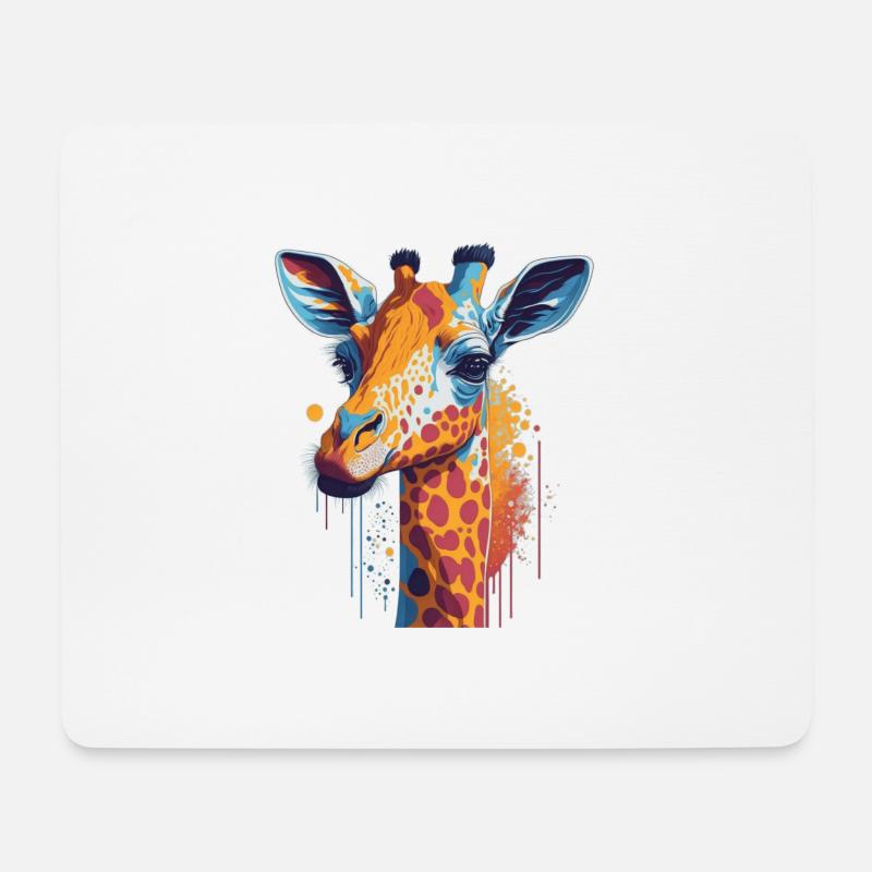 Giraffe - Mousepad (Querformat) - Weiß