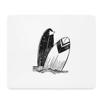 Retro Waves - Vintage Surfboard Design - Mouse Pad (horizontal) - white - Front