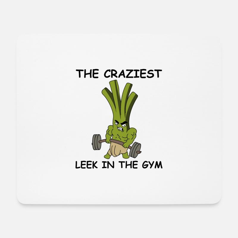 Der krasseste Lauch im Gym | Fitness, Training - Mousepad (Querformat) - Weiß