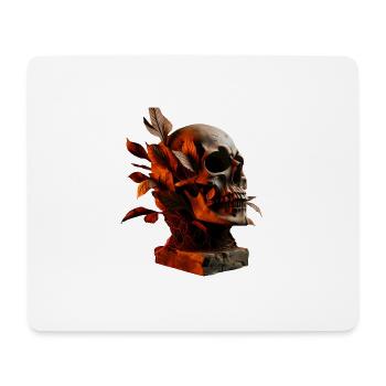Herbst Totenkopf mit Blattwerk - Mousepad (Querformat) - Weiß - Vorne
