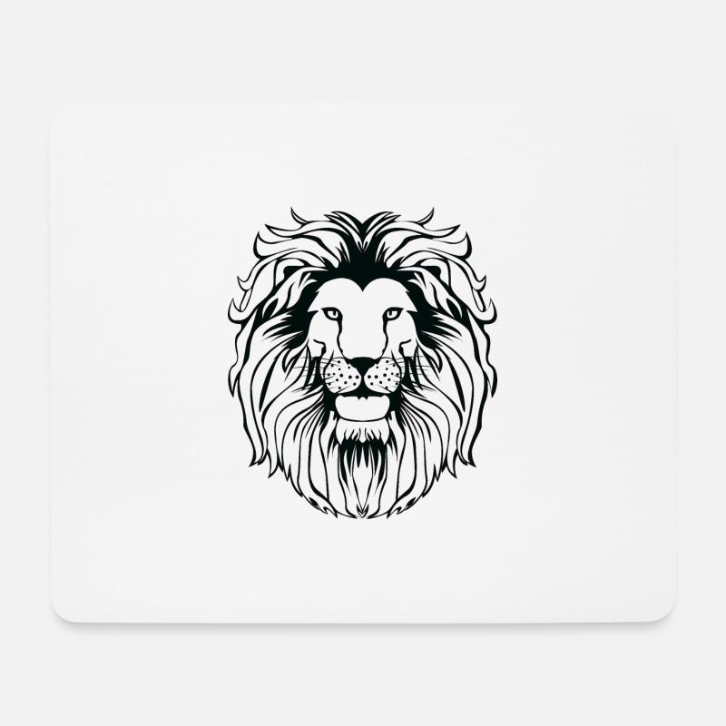 Der Löwenkopf - Mousepad (Querformat) - Weiß