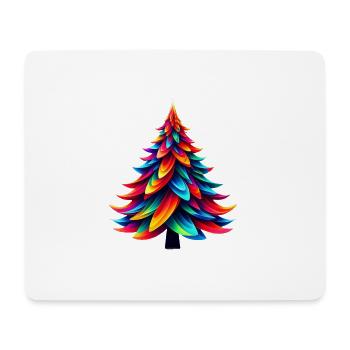 Bunter Origami-Weihnachtsbaum - Mousepad (Querformat) - Weiß - Vorne