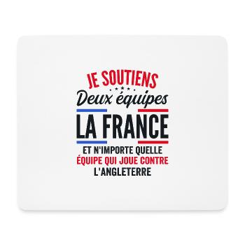 Je Soutiens Deux équipes la France - Tapis de souris (format paysage) - blanc - Devant