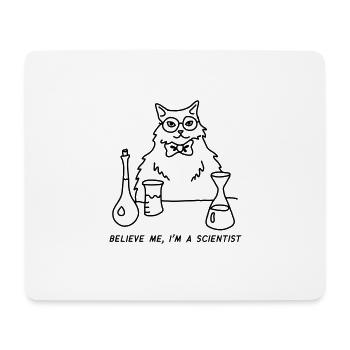 believe me i am a scientist cat chemestry phd - Mousepad (Querformat) - Weiß - Vorne