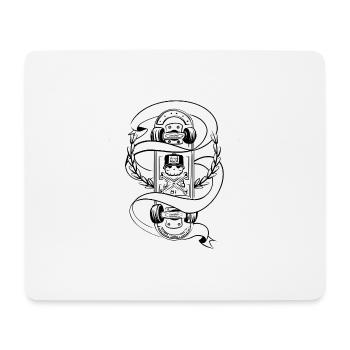 Skateboard Schädel-Lorbeer Abzeichen - Mousepad (Querformat) - Weiß - Vorne