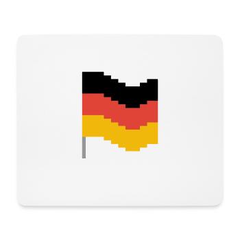 Drapeau de l'Allemagne en pixel art - Tapis de souris (format paysage) - blanc - Devant