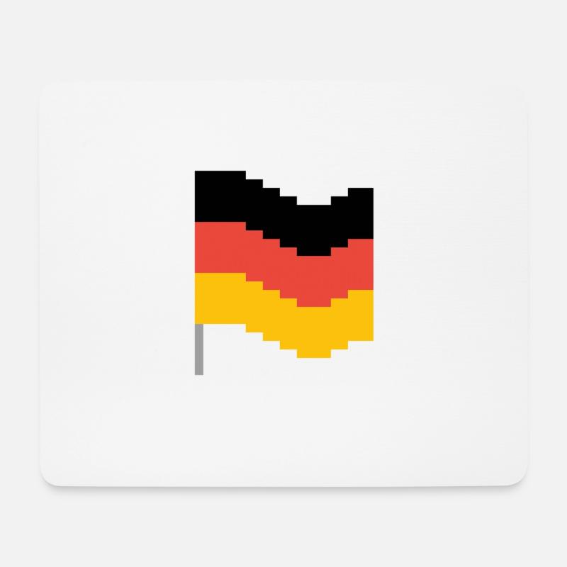 Deutschland Flagge in Pixel Art - Mousepad (Querformat) - Weiß