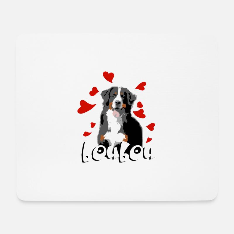 Berner Sennenhund - Mousepad (Querformat) - Weiß