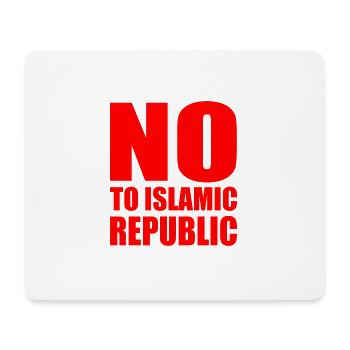no to islamic republic - Mousepad (Querformat) - Weiß - Vorne