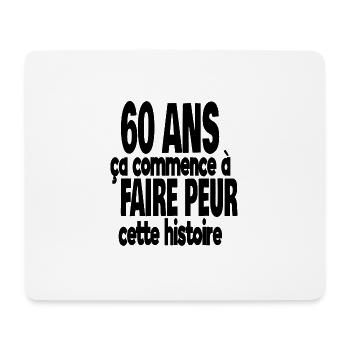 60 ans - Tapis de souris (format paysage) - blanc - Devant