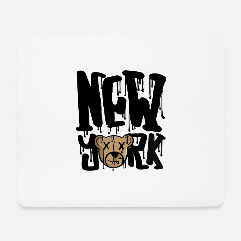 new york, bear,style - Mousepad (Querformat) - Weiß