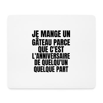 je mange un gâteau - Tapis de souris (format paysage) - blanc - Devant