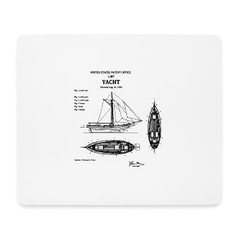 Conception du brevet de plan de yacht - Tapis de souris (format paysage) - blanc - Devant