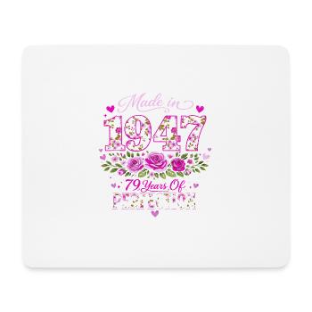 Cadeau 79 Ans Femme - Anniversaire 1947 Floral - Tapis de souris (format paysage) - blanc - Devant