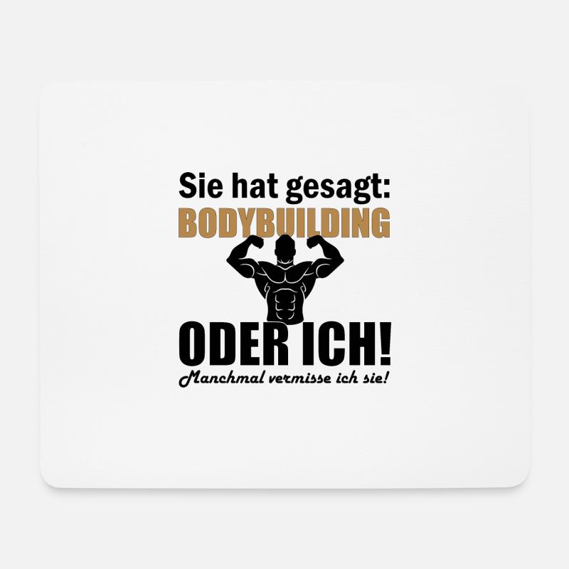 Bodybuilding - Mousepad (Querformat) - Weiß