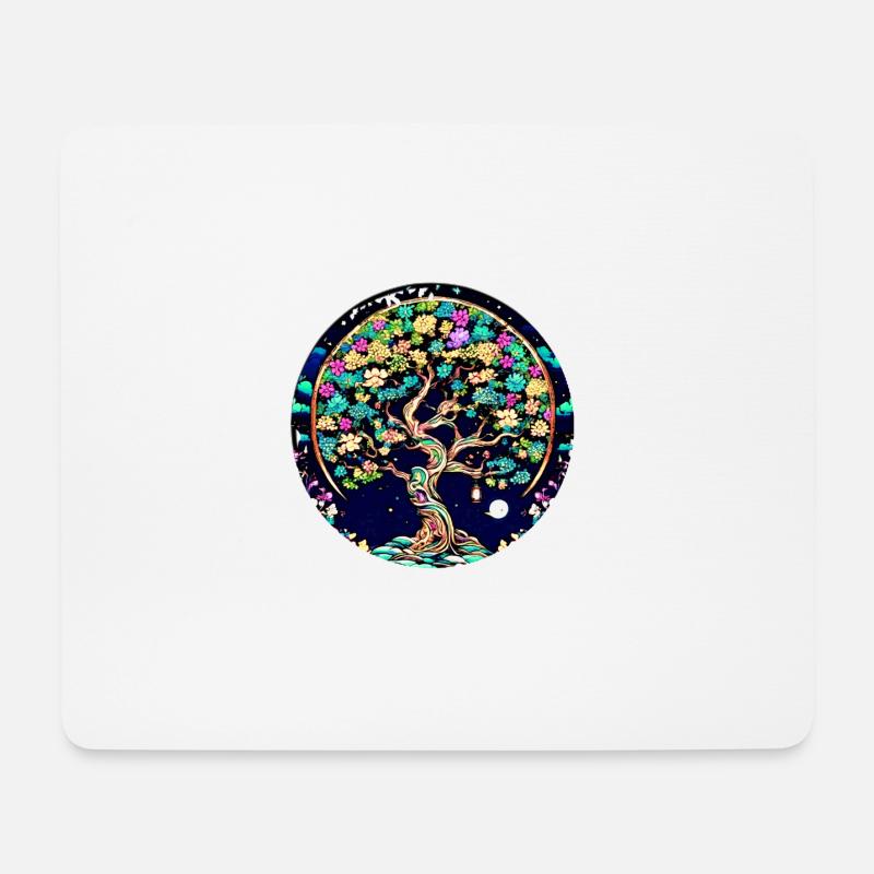 Baum des Lebens ,Lebensbaum,Graffiti,Blumen - Mousepad (Querformat) - Weiß