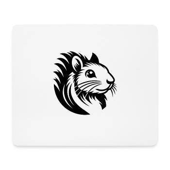 Schwarz Weiß Sport Eichhörnchen Nüsse Tierliebe - Mousepad (Querformat) - Weiß - Vorne