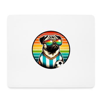 Retro Carlin Chien Joueur de Football Champion Fan - Tapis de souris (format paysage) - blanc - Devant