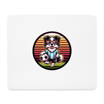 Border Collie Dog Football Player Ball Champion - Mouse Pad (horizontal) - white - Front