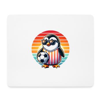 Rétro Pingouin Joueur de Football Fan Champion - Tapis de souris (format paysage) - blanc - Devant