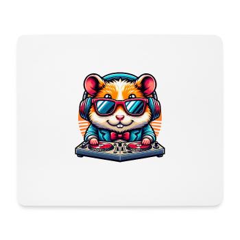 Cooler DJ Hamster Mit Sonnenbrille Und - Mousepad (Querformat) - Weiß - Vorne