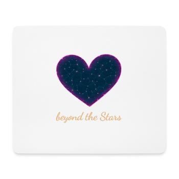 Liebe jenseits der Sterne Herz-Design - Mousepad (Querformat) - Weiß - Vorne
