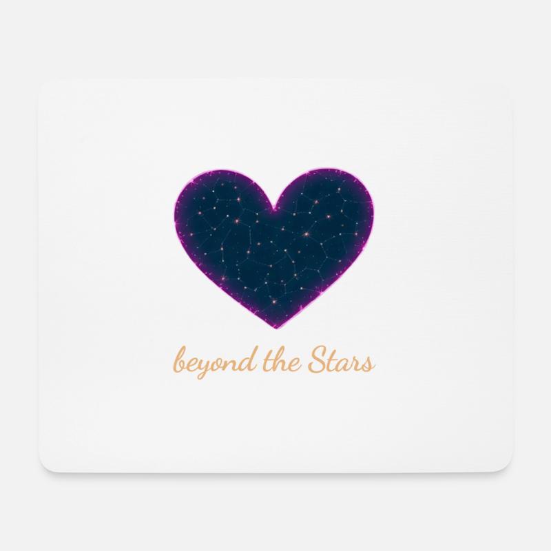 Love Beyond the Stars Heart Design - Mouse Pad (horizontal) - white