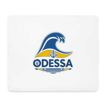 Odessa, Ukraine - Vague nautique et ancre : emblème - Tapis de souris (format paysage) - blanc - Devant