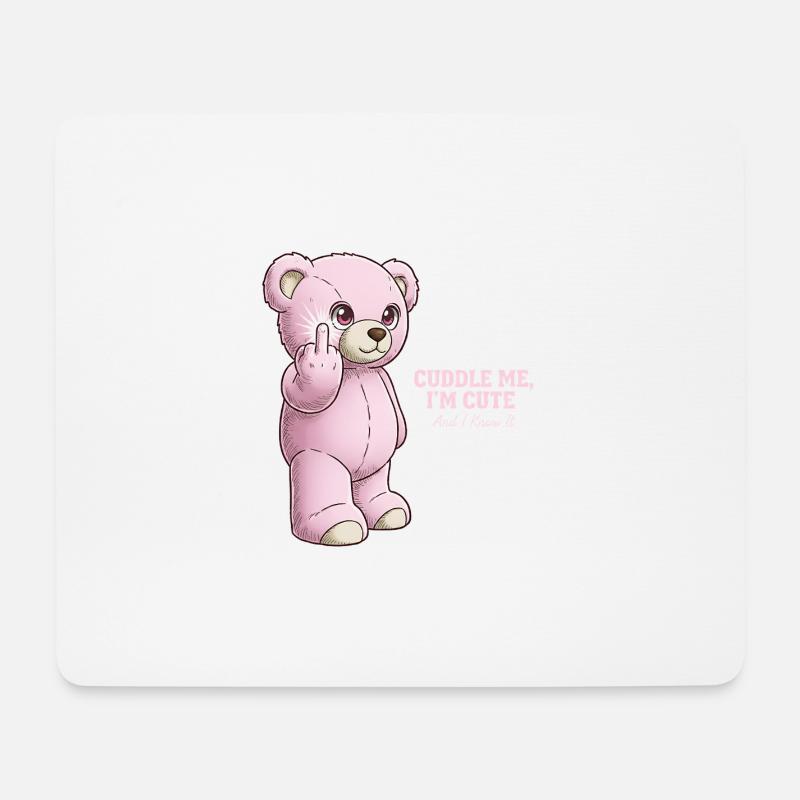 Pink Bär - Mousepad (Querformat) - Weiß