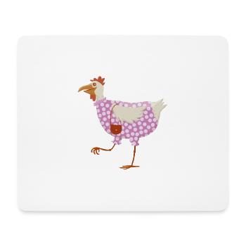 Huhn im Kleid - Mousepad (Querformat) - Weiß - Vorne