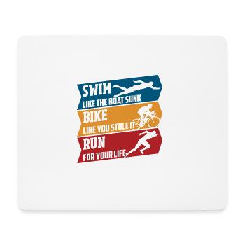 Swim - Bike - Run - Mouse Pad (horizontal) - white - Front