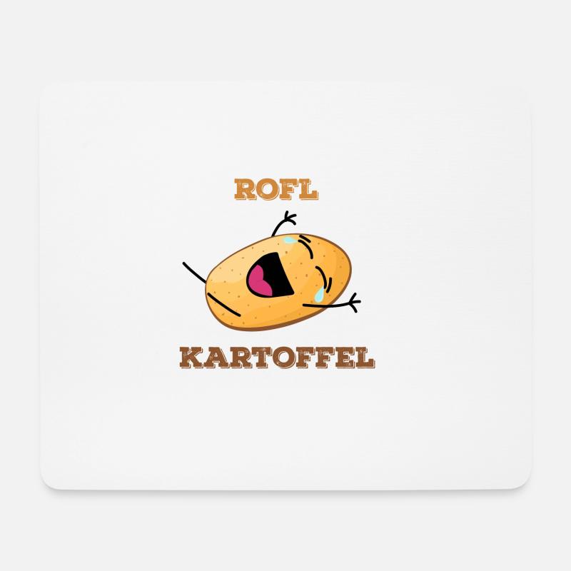 Roflkartoffel Vegan-Style - Mousepad (Querformat) - Weiß