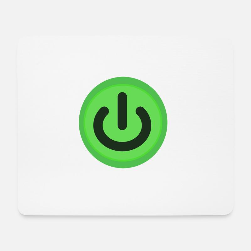 An/Aus Knopf Power Button Switch - Mousepad (Querformat) - Weiß