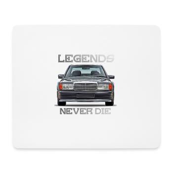 W201 190E legends never die - Mouse Pad (horizontal) - white - Front