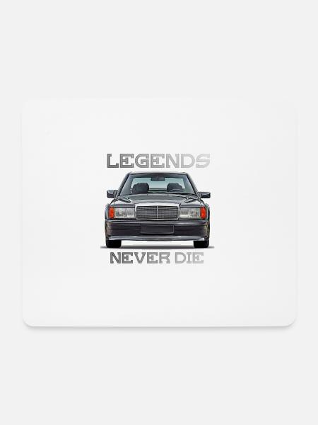 W201 190E legends never die - Mousepad (Querformat) - Weiß