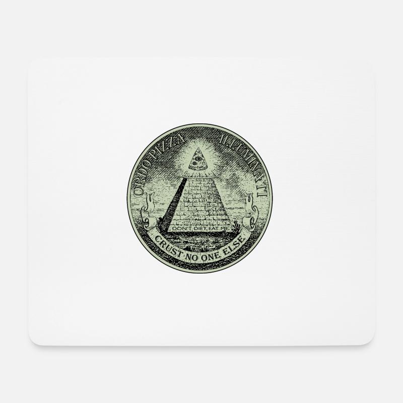 PizzaIlluminati - Mousepad (Querformat) - Weiß